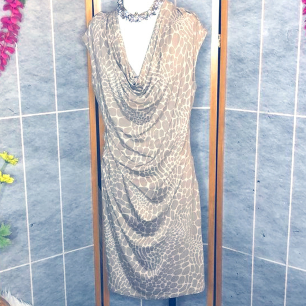 Micheal Kors Cheetah Leopard Print Dress Rutched